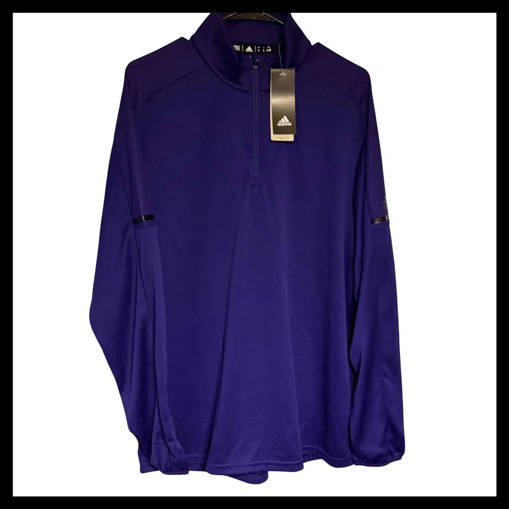 NWT Adidas Mens 1/4 Zip Pullover Jacket Purple Size L